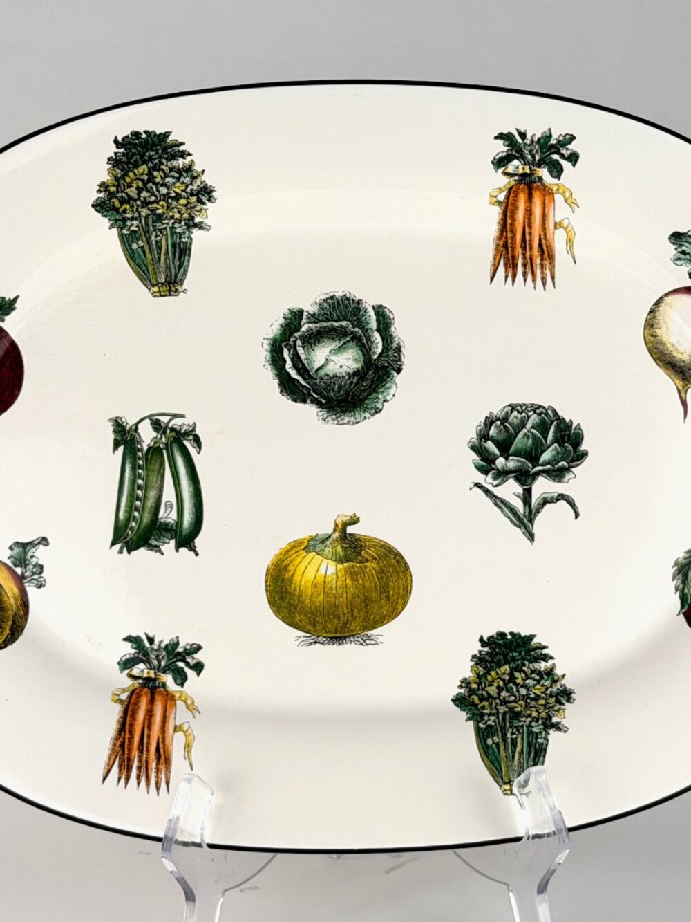 Vintage Pfaltzgraff Farmers Market Oval Serving Platter Pat Farrell Vegetable